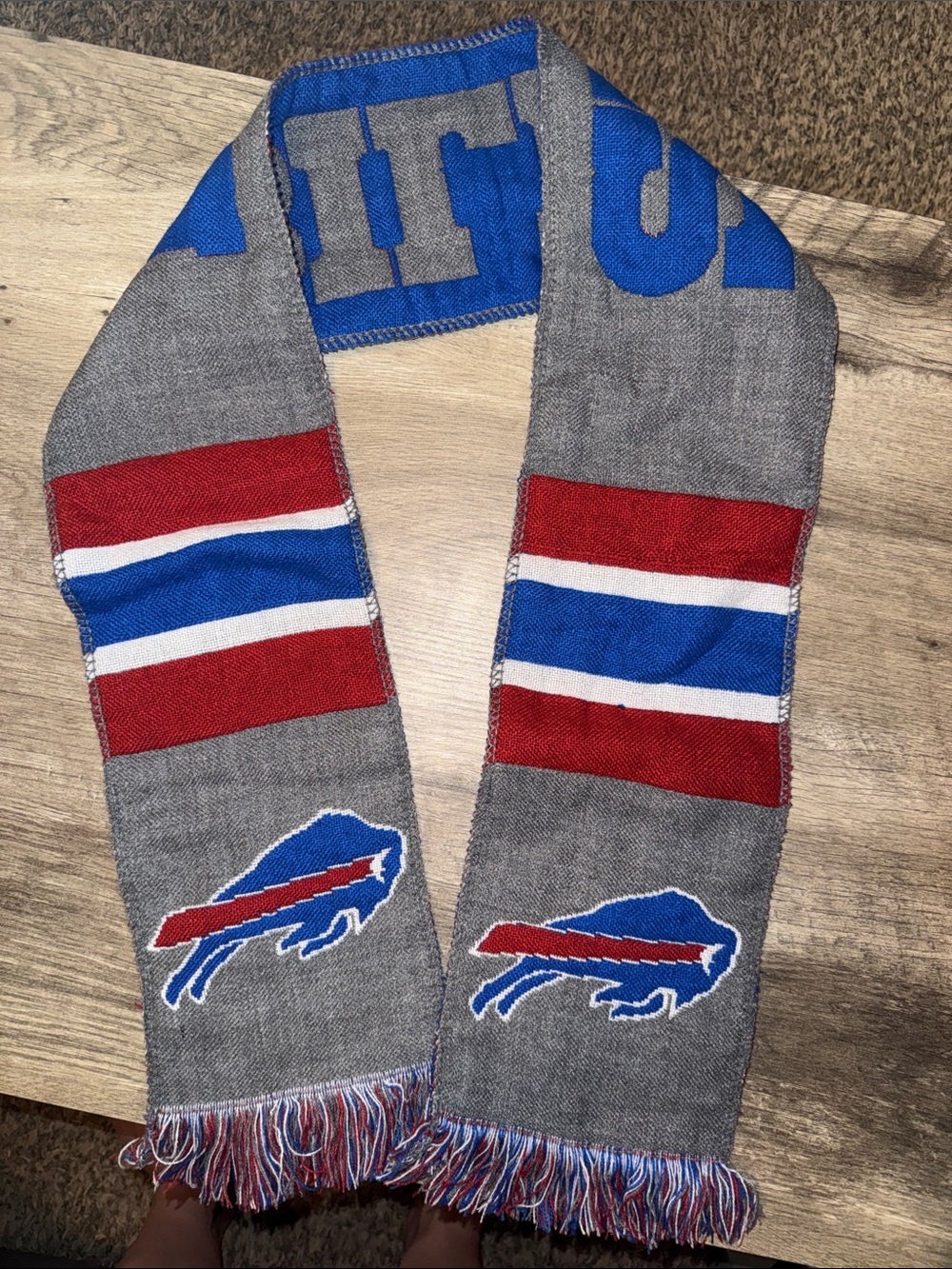 NFL Buffalo Bills Gray Red Blue Scarf